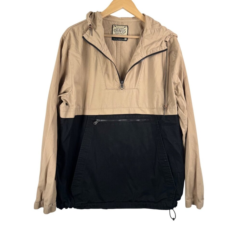 Dravus color black light weight 1/4 zip jacket tan black sz L